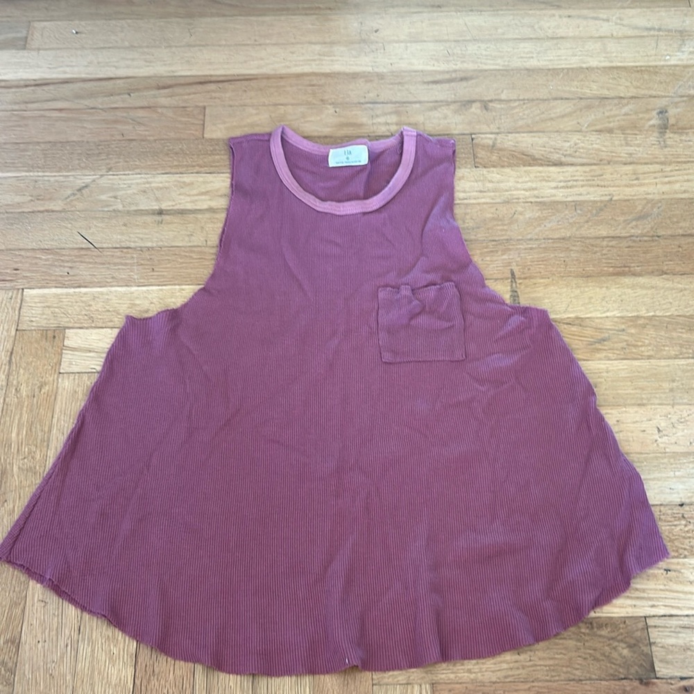 T. LA waffle knit tank top